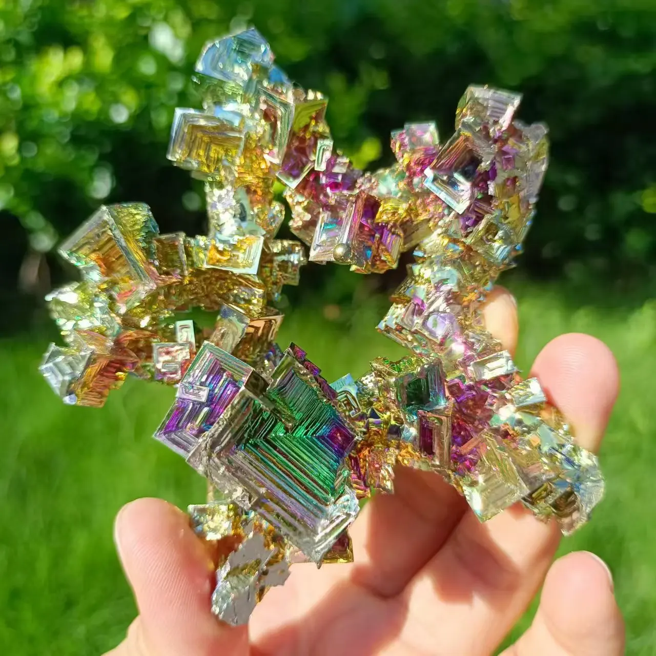 Natural Bismuth Mine, Love Heart, Stars, Moon, Mineral Specimens, Room Office Decoration, Gifts, Reiki Healing