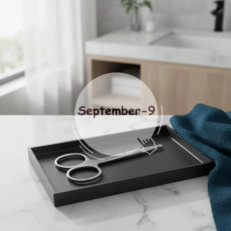 Round Tip Nose Hair Scissors Stainless Steel Ergonomic Handle Safe Manual Trimmer for Facial Hair Eyebrow Cut