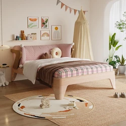 Cama de madera maciza para niños, 1-5 metros, cama para niños, cama de princesa para niñas, cama individual, 1-2 metros, cama para niños, todo sólido