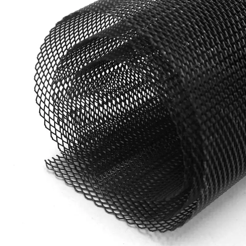 100x33cm Car Grille Net Racing Grills Universal Aluminum Car Vehicle Black Body Grille Net Mesh Grill Vent Section Black/Silver