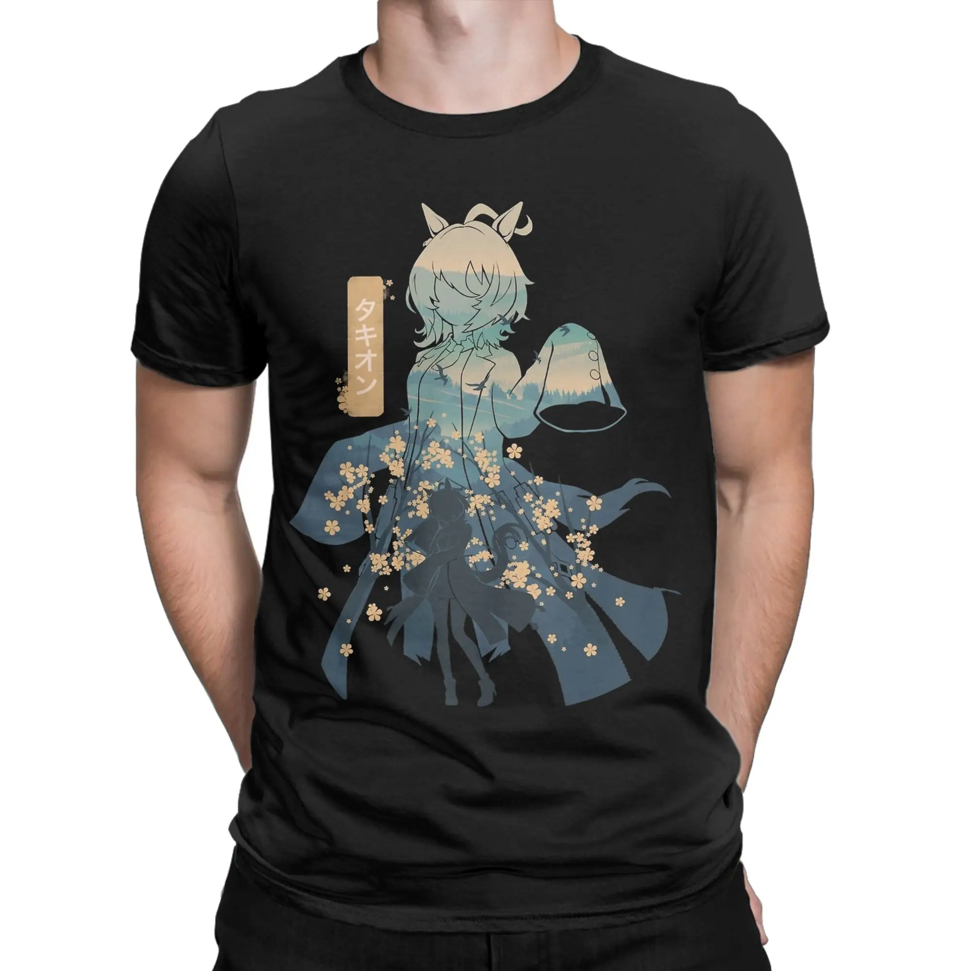 Men's Agnes Tachyon Uma Musume Anime T Shirts  100% Cotton Clothing Creative Short Sleeve Crewneck Tees Gift Idea T-Shirts