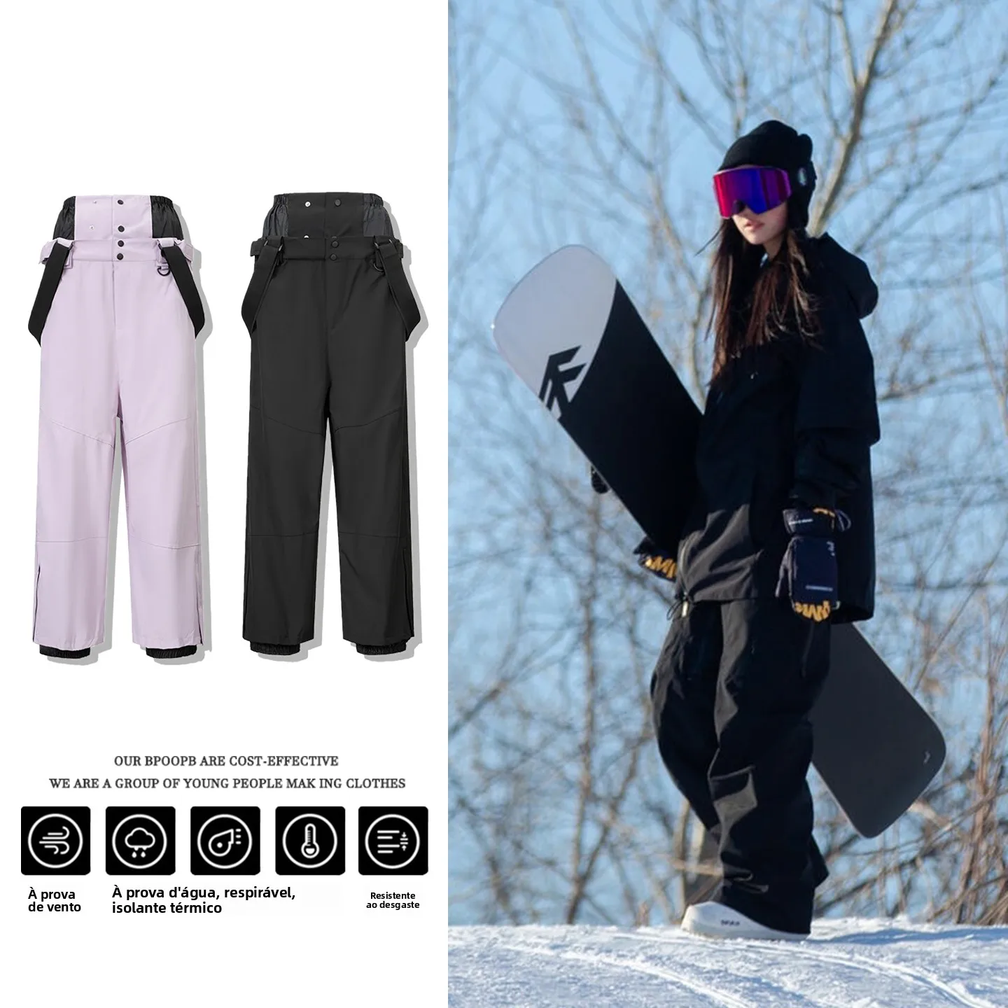 2025-new-detachable-ski-pants-men's-women's-outdoor-bla-profional-ski-trousers-for-single-and-double-boards-polyester-fiber