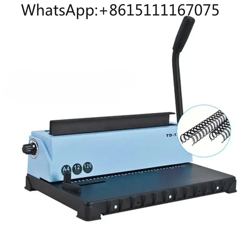 1PC TD-130 Manual Wire Binder, 34 Square Holes Large Capacity Book Binding Machine Office Binding Tool