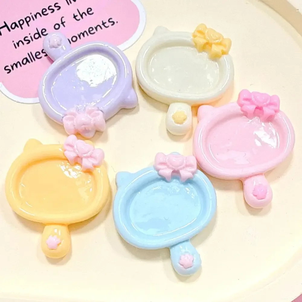 Kawaii Mini Cartoon Cat Mirror ​​DIY Craft Flatback Resin Cabochon Charms for Jewelry Making Phone Case Decoration Scrapbooking