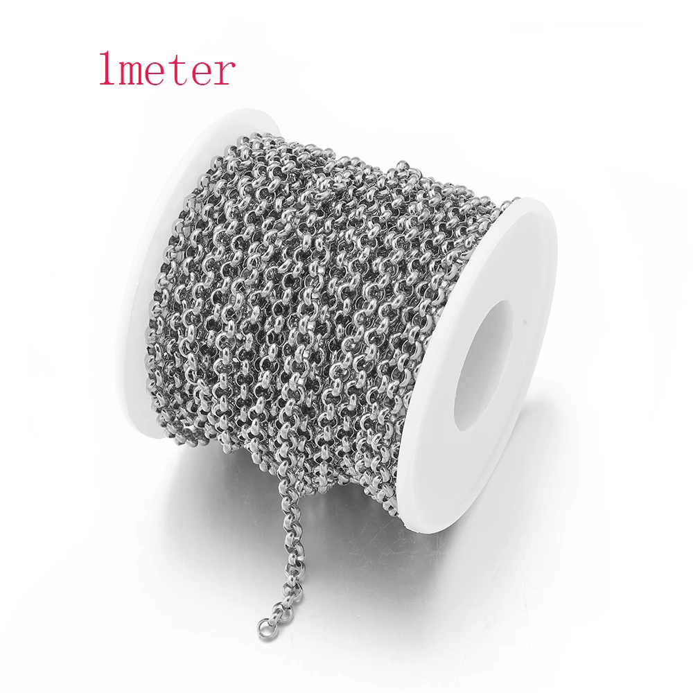 1M/2M Stainless Steel Keel Chains Thick Link Chain for Necklace Bracelet DIY Jewelry Making Handmade Accessories Wholesale