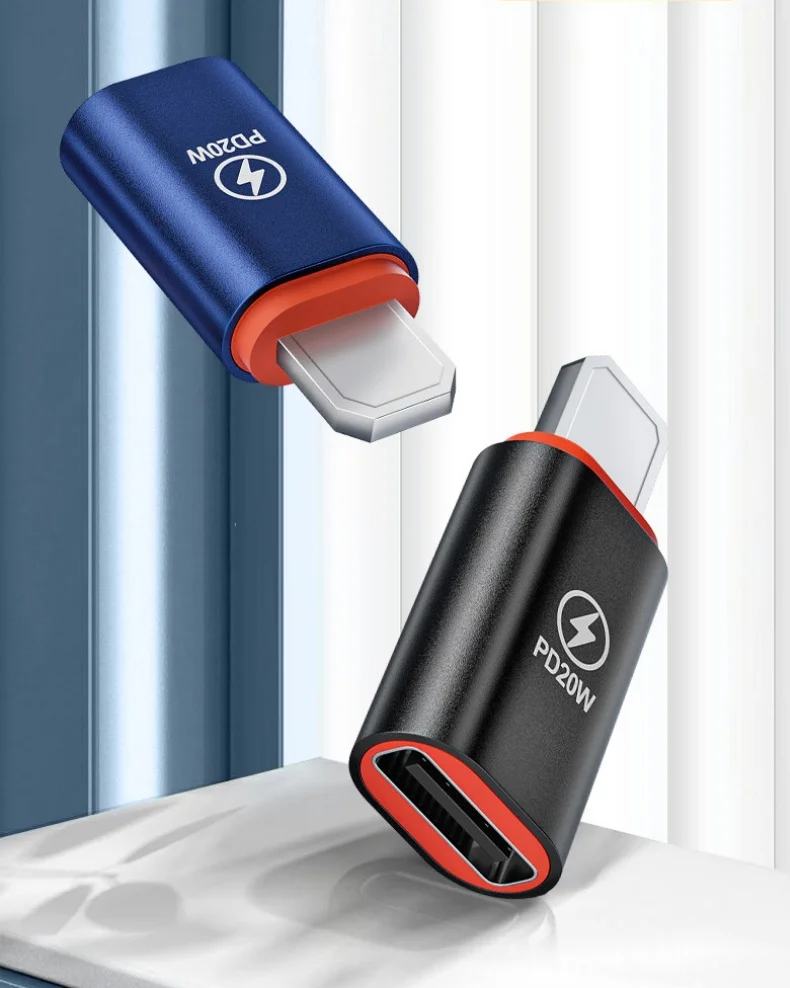 OTG-Adapter für iOS Lightning-Stecker auf Typ-C-Buchse 20W Schnell-PD-Ladeadapter