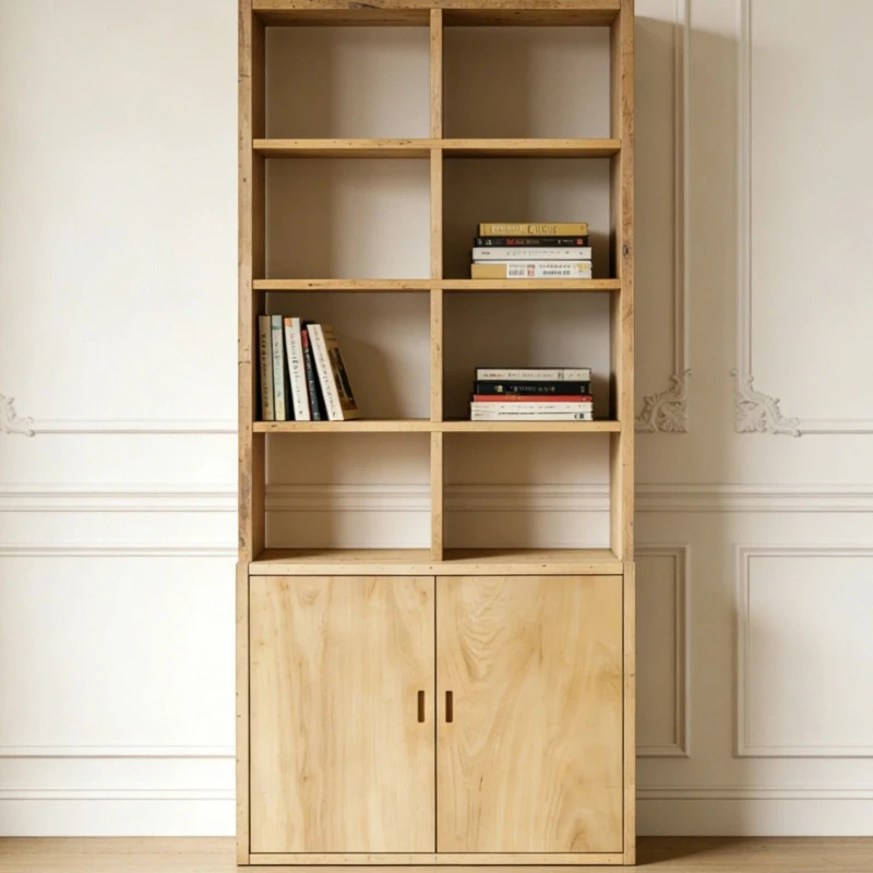 

wind solid wood floor-to-ceiling bookcase living room locker storage cabinet designer porch sundries storage cabinet with door