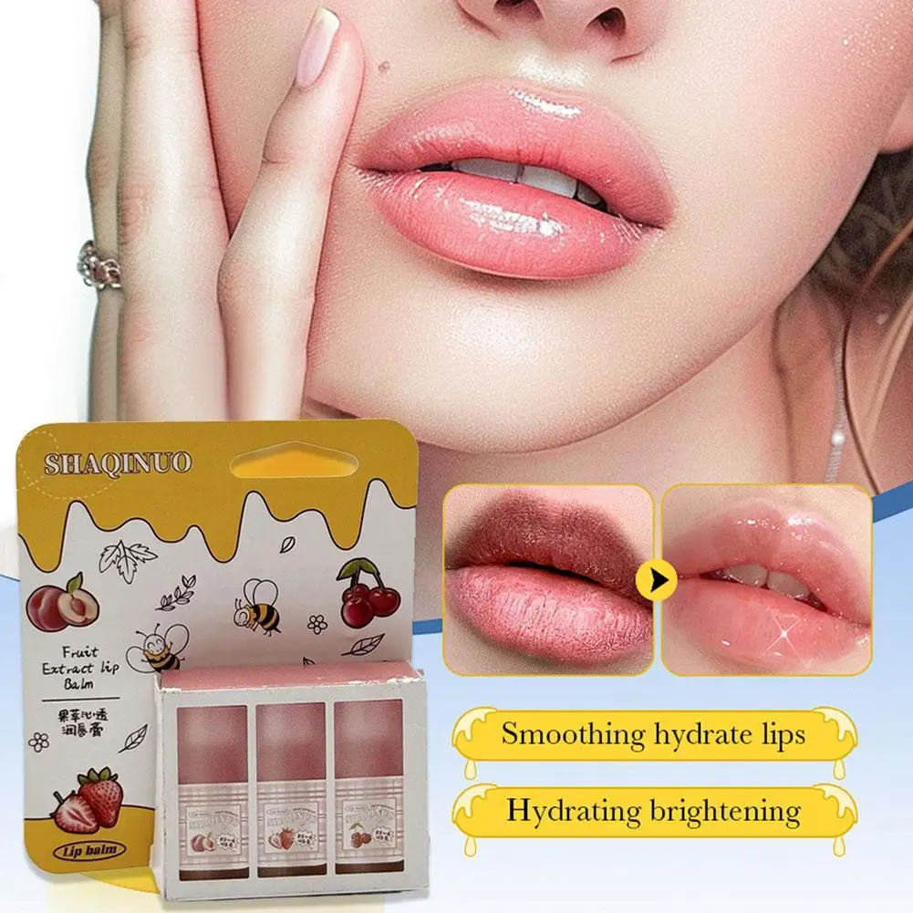 

Mini Colored Lipstick Set Moisturizing Transparent Repair Lip Balm Pink Strawberry Lip Care Primer Cream Makeup