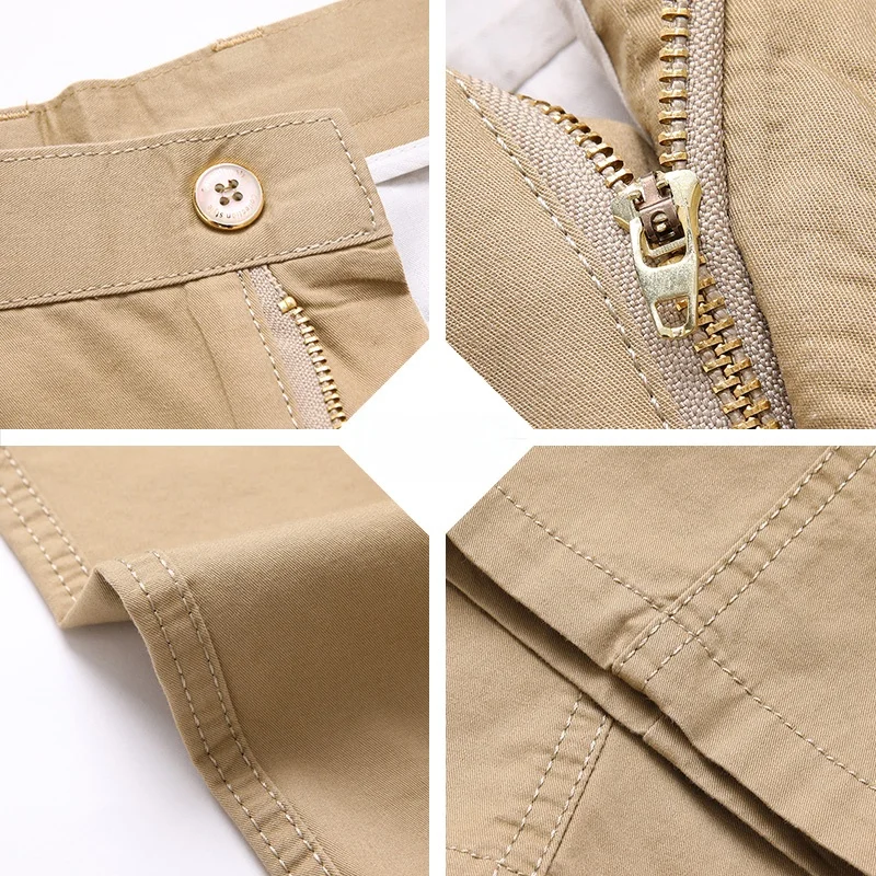 

Summer Thin Casual Long Pants Loose Fit Pure Cotton Men's Trousers Busin Casual Dad Pants High Waist Straight Leg Trousers