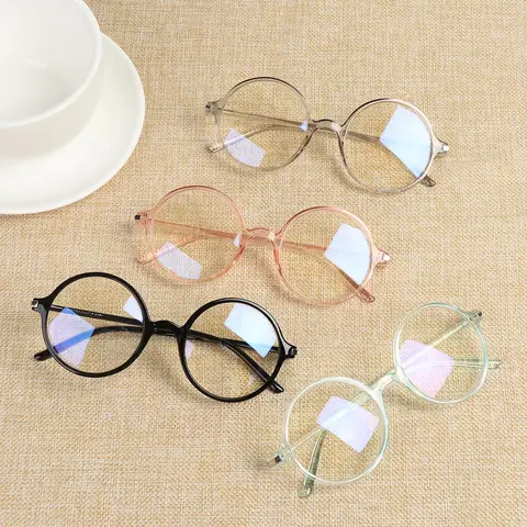 Vintage runda anti-blått ljusglasögon klara linser mode plastbågar glasögon optiska män kvinnor glasögonbågar falska glasögon 10 best sales runda glasögon - №6