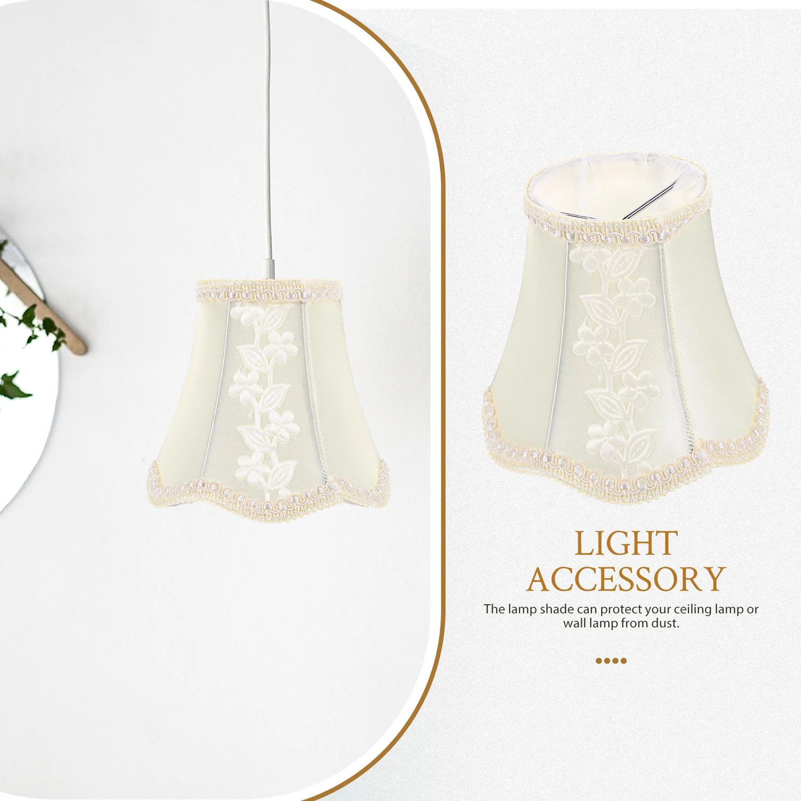

1pc Cloth Ceiling Light Shade 12Cm Simple Wave Bottom Durable Lamp Cover For Home Wall Floor Lamp Lighting Accessory