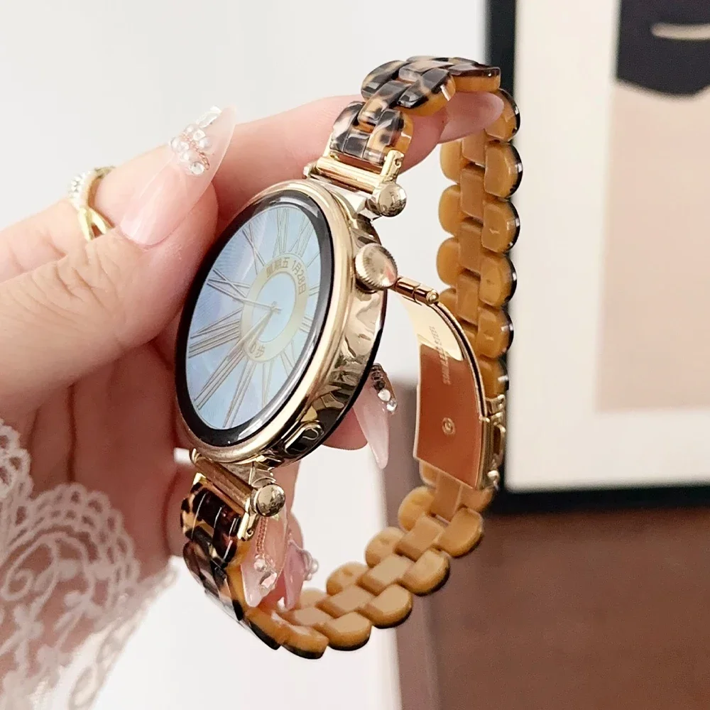 18 20mm 22mm Women Resin Band for Huawei Watch GT 4 41mm 46mm 4/4pro Luxury Slim Bracelet for Galaxy 6 5 4 44mm 40mm Girls Strap