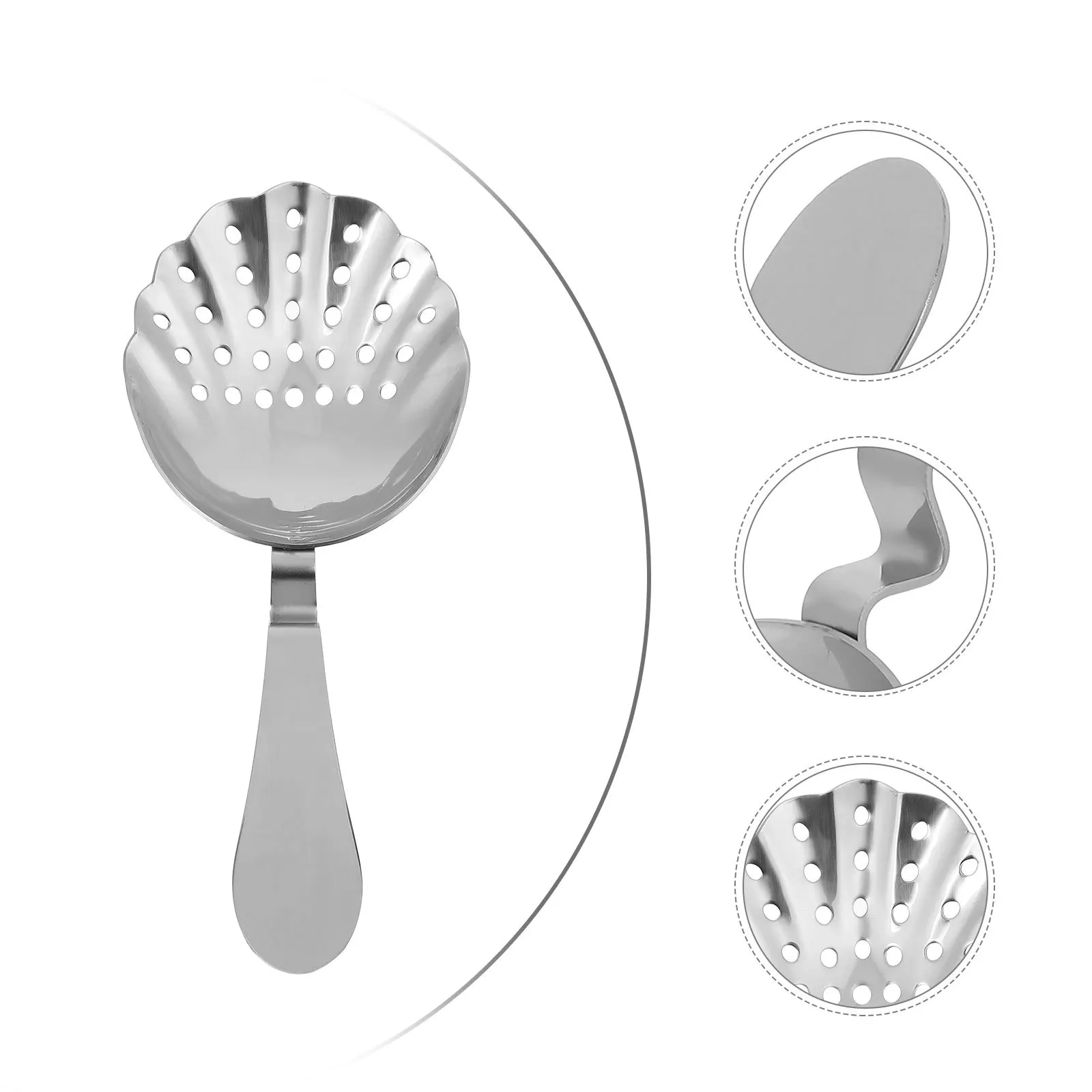 

1Pcs Stainless Steel Cocktail Strainer Ice Strainer Ergonomic Design for Professional Bartenders Barware Mixologists Tool