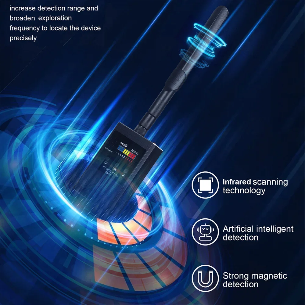 RF Detector Mini Bug GSM GPS Tracker Hidden Camera Detector Spy Eavesdropping Device Scanner IR security protection Spy Gadgets