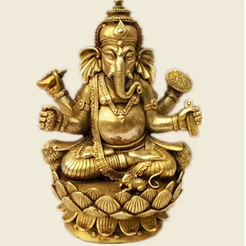 

Copper Satue Tibetan Buddhism, Tantra, Ganesha, Geneisha, elephant headed God, Statue, buddha figure, figurine, God of victory