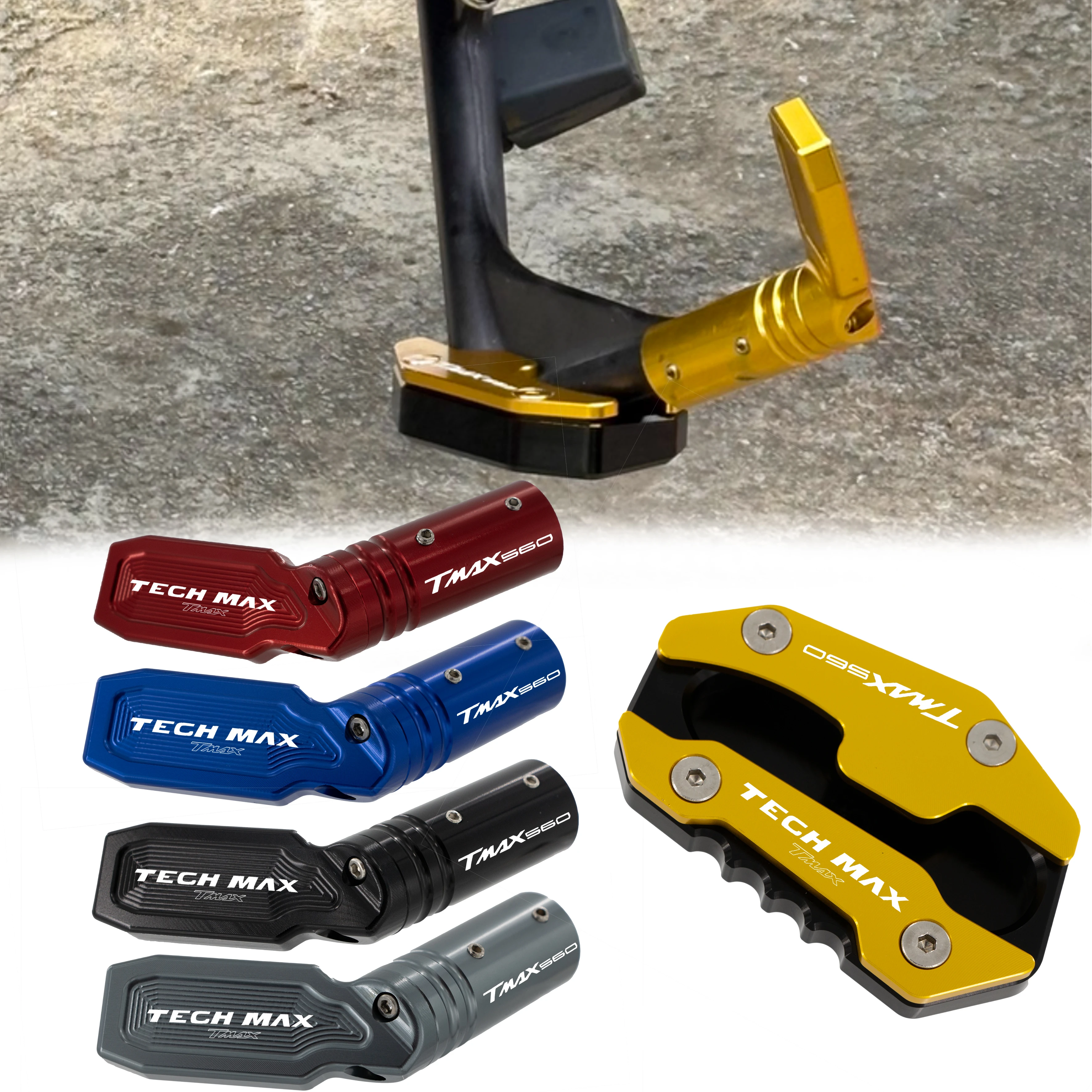 

Motorcycle Kickstand Foot Side Stand Extension Pad For Yamaha TMAX560 Tech Max 2020 2021 2022 2023 TMAX 560 Accessories