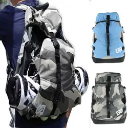 Mochila profesional para patines de ruedas Unisex, bolso de nailon duradero con múltiples bolsillos para deportes al aire libre