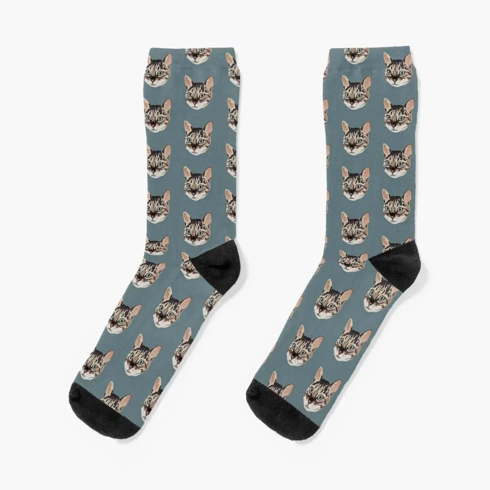 

Cute Bengal Cat Socks cotton Novelties Non-slip Male Socks Women's