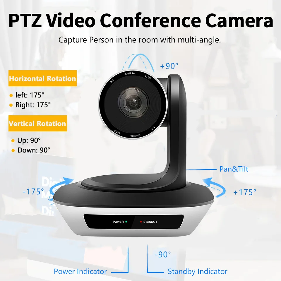 Full HD1080P/60FPS 3X 10X 20X Optical Zoom HDMI USB2.0 PTZ Video Conference Camera Live Streaming Broadcast Confer System