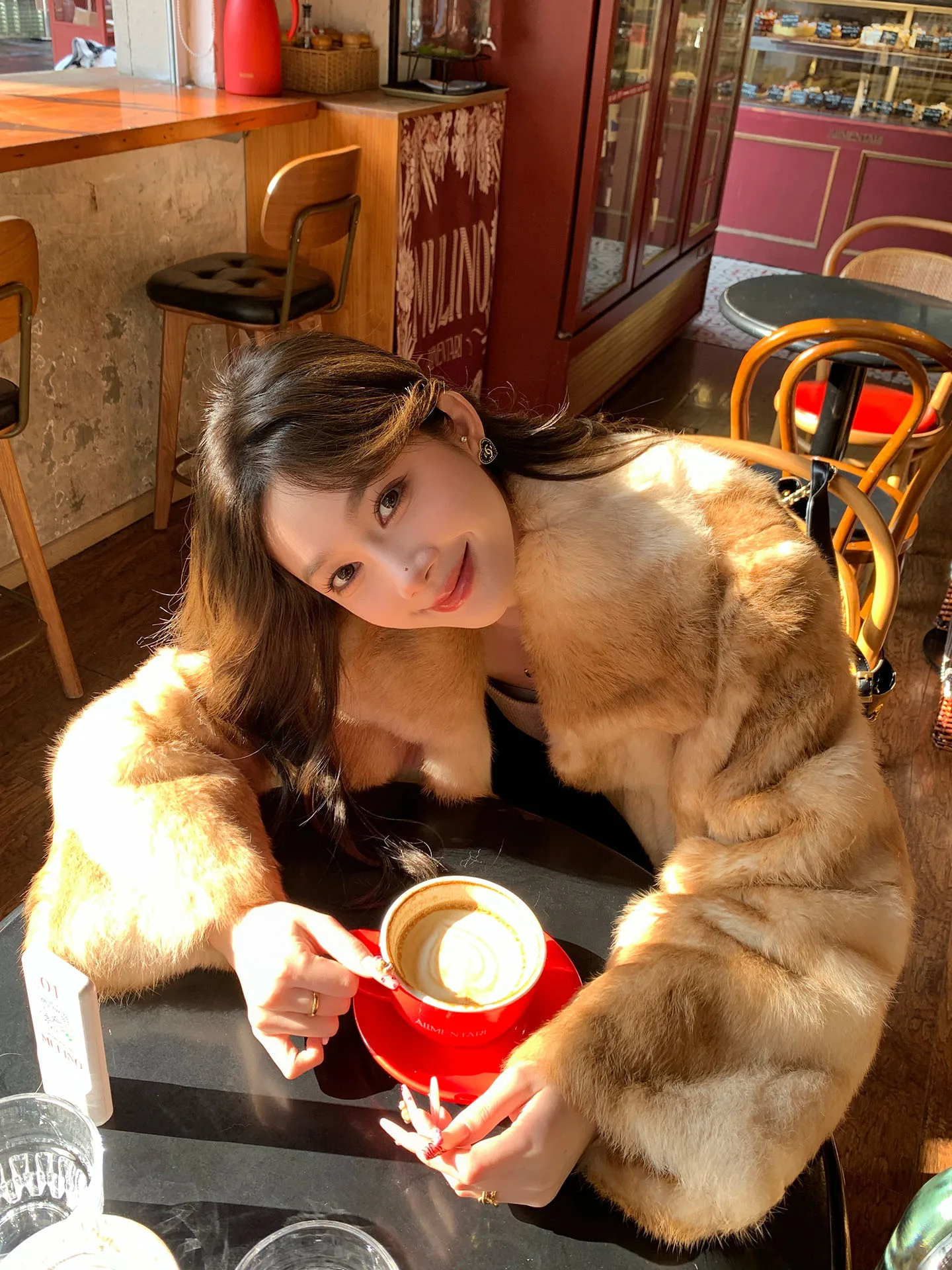 

Ele ort Rabbit Fur Jaet Women's Collar Dinner Par Warmth 2025 Autumn Winter Coat Sli Flip Collar Middle Age Sle