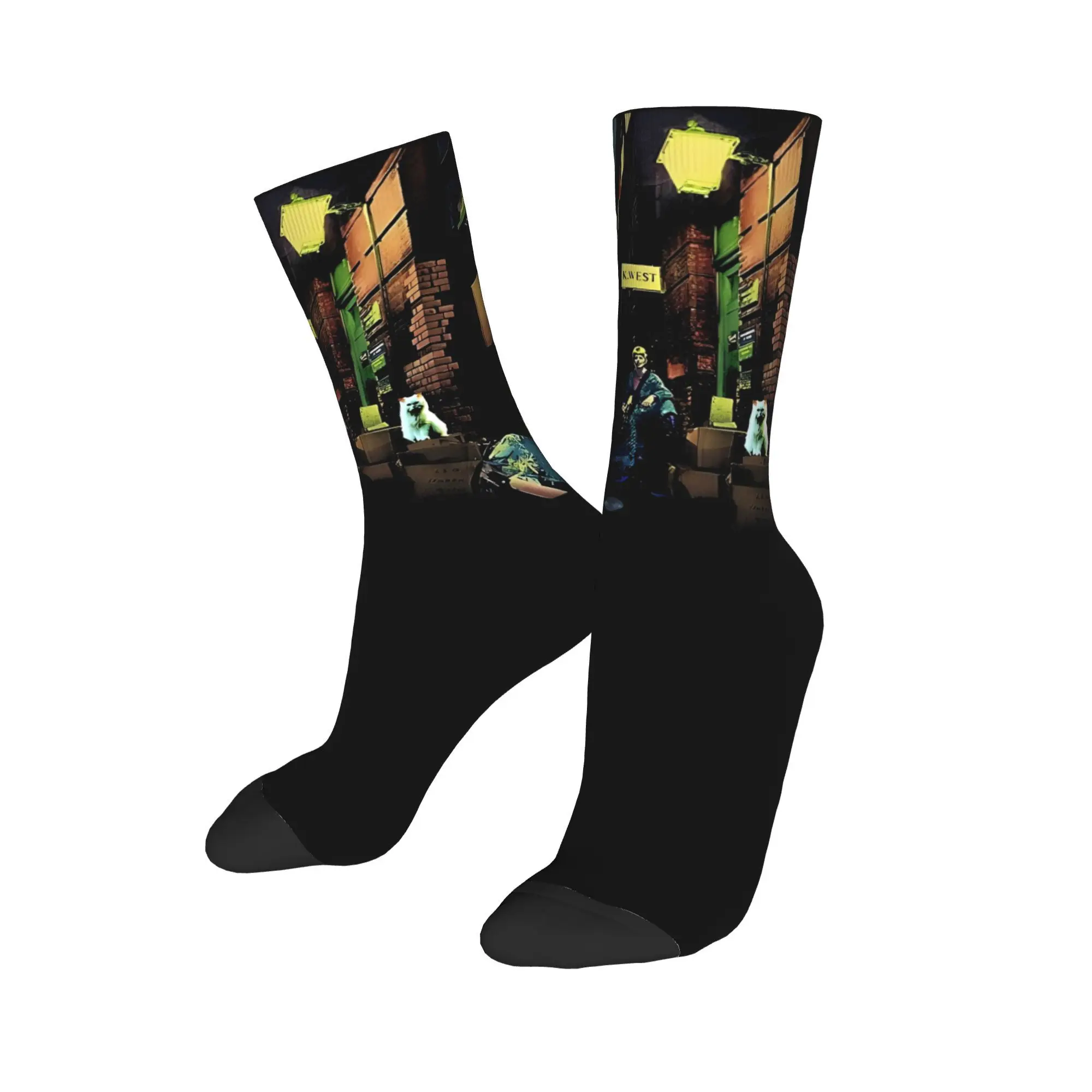 Davids Star Bowied Singer Musician Printed Dress Socks Product for Daily Wear Sweat Absorbing  Dress Socks