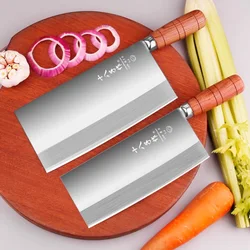 SHIBAZI Chinese Chef Knife 40Cr13Mov Razor Sharp Meat Cleaver Meat Slicing Cutting Stainless Steel Kitchen Knife Cutting Tools