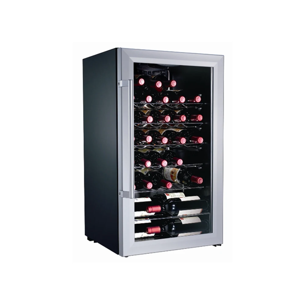 Réfrigérateur à vin électrique 98L, compresseur autoportant, pour exposition de bière et de vin, pour hôtels et ménages