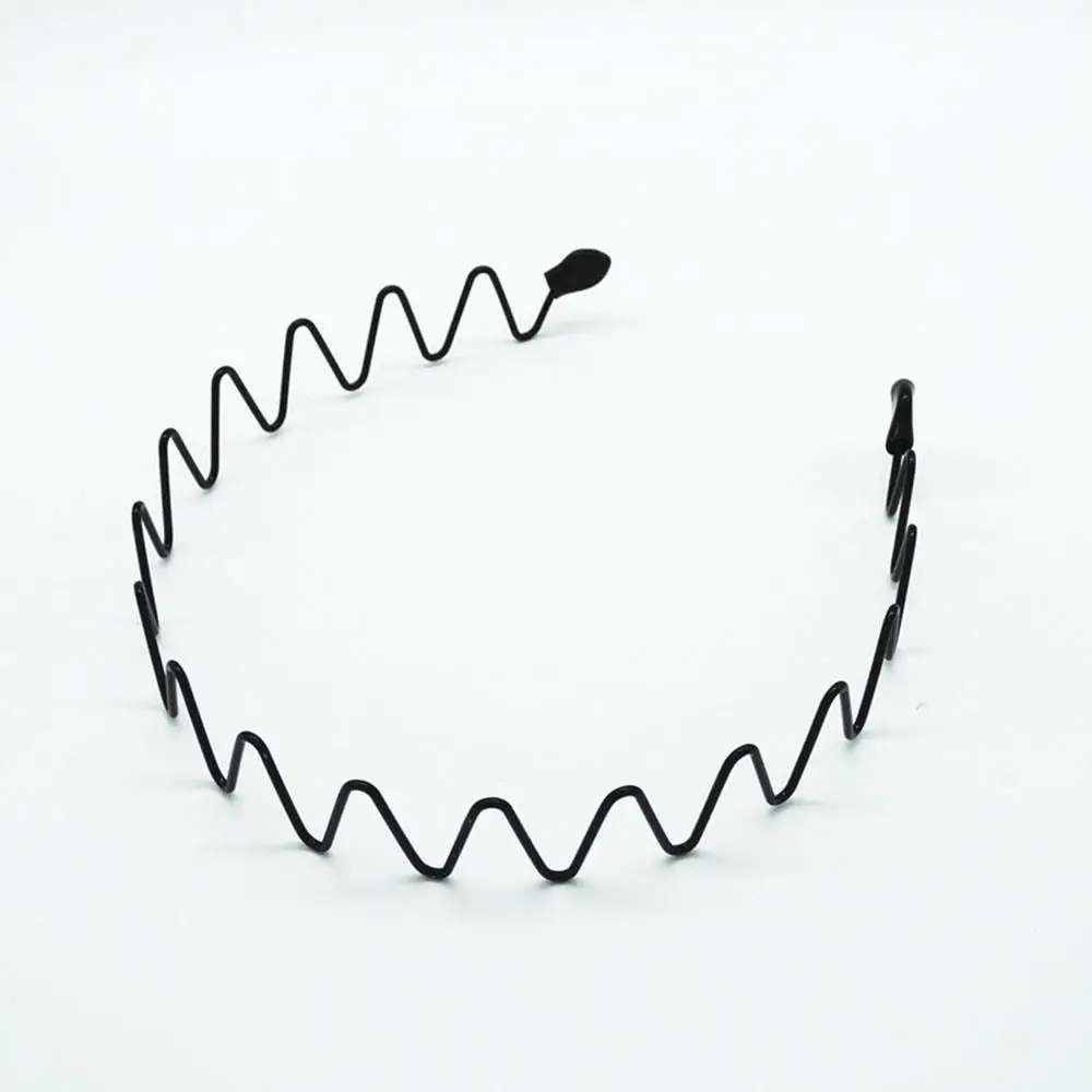 Men Women Unisex Metal Hair Hoop Fashion Geometric Wavy Headband Men Sports Washing Face Non Slip Hairband Headdress Accessories