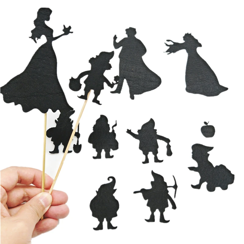 Early Childhood Shadow Play Stories Fairy Tales Snow White Set Bamboo Stick Silhouette Decoration Home Supplies