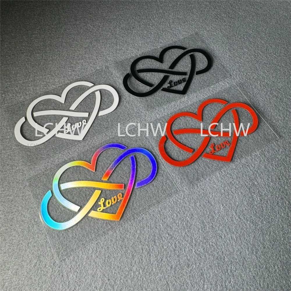 2x Car Stickers for Infinity Symbol Love Heart Modified Auto Body Window Decals Sponsor Modified Tape Motor Racing Graphics