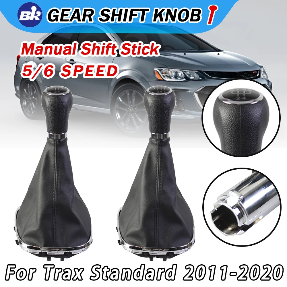 Auto Parts 5/6 Speed Car Gear Shift Knob With Gaiter Boot Cover For Trax Standard 2011-2020 Car Interior ﻿