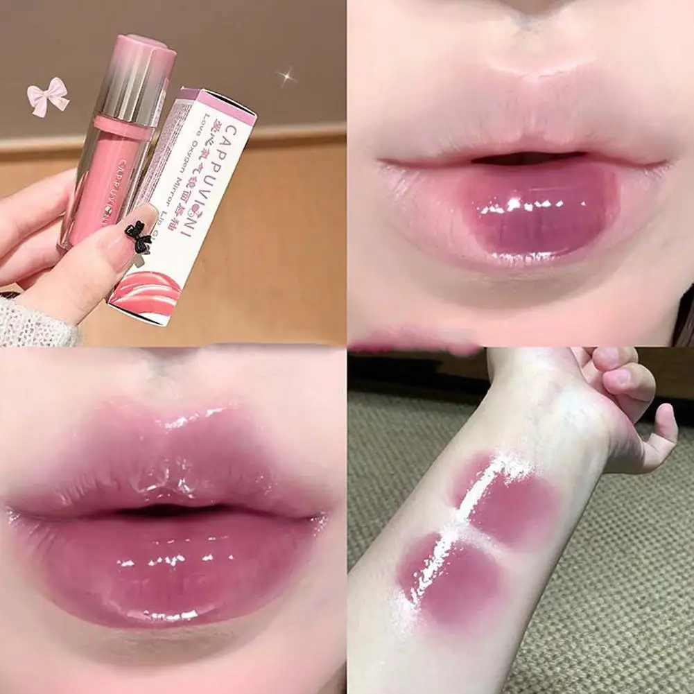 Stylo à lèvres brillant miroir en forme de cœur, repulpant, goyave, rose, brillant, cristal, teinte, Type presse, baume à lèvres, maquillage