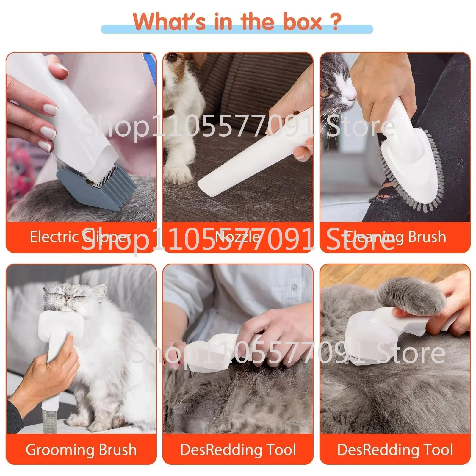 220V Pet Multi-Functional Hair Trimmer Dog Vacuum Cleaner Set All-in-One Machine Krypton Cat Vacuum Cleaner Hair Clipper