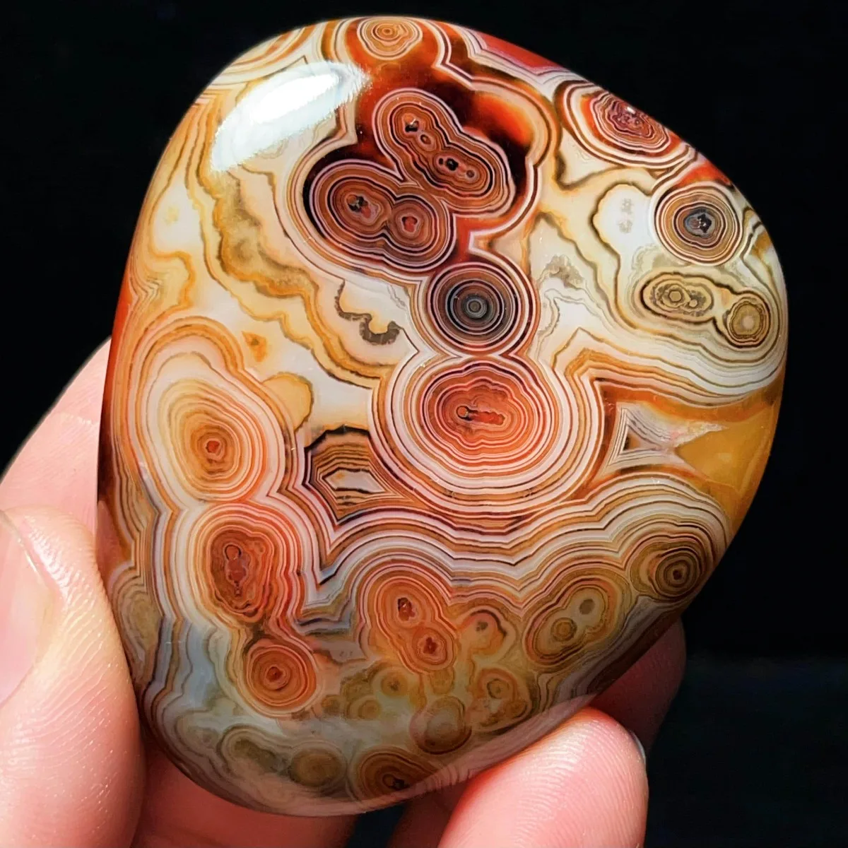 Banded Agate Rainbow Color, Artisan Stone, Polished Tumbled, Desk Decor, Natural Stone, Crystal Collection, Table Display