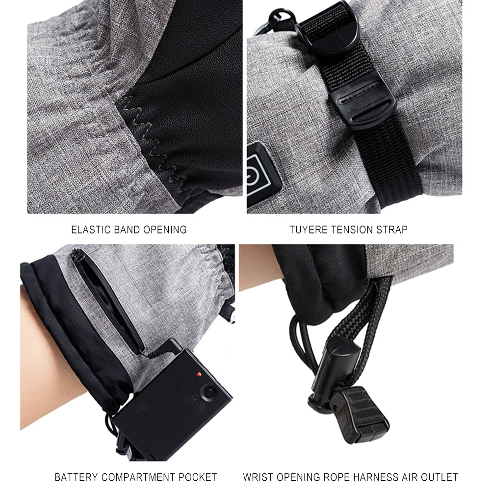 Guantes calefactables eléctricos, guantes térmicos impermeables recargables, guantes de invierno para esquí y motocicleta, calentadores de manos, equipos eléctricos calentados