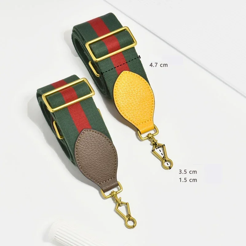 Adjustable Luxury Brand Wide Shoulder Strap For GHome Tiger Head Camera Bag Replacement Length Red Blue Color Blocking Bag Strap