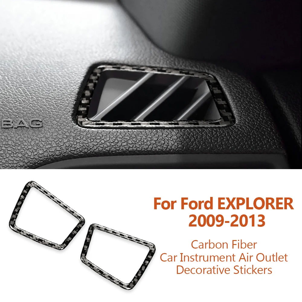 

For Ford EXPLORER 2009-2013 Handmade Carbon Fiber Car Instrument Air Outlet Decorative Stickers Auto Interior Modify Accesorios