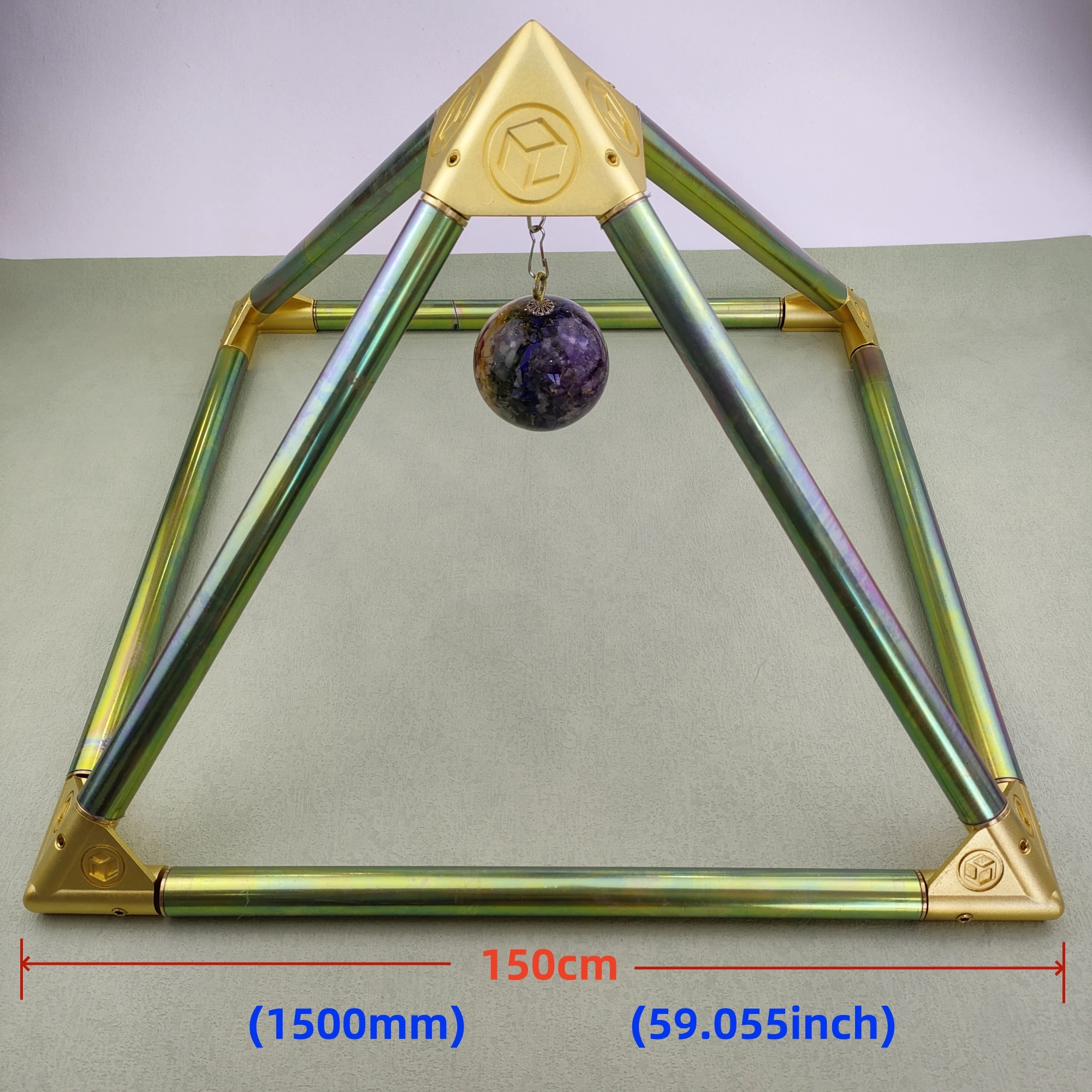 

Meditation Yoga Pyramid Cosmic Energy Receiver Purple Copper Electroplating Colored Zinc Type 16mm Series