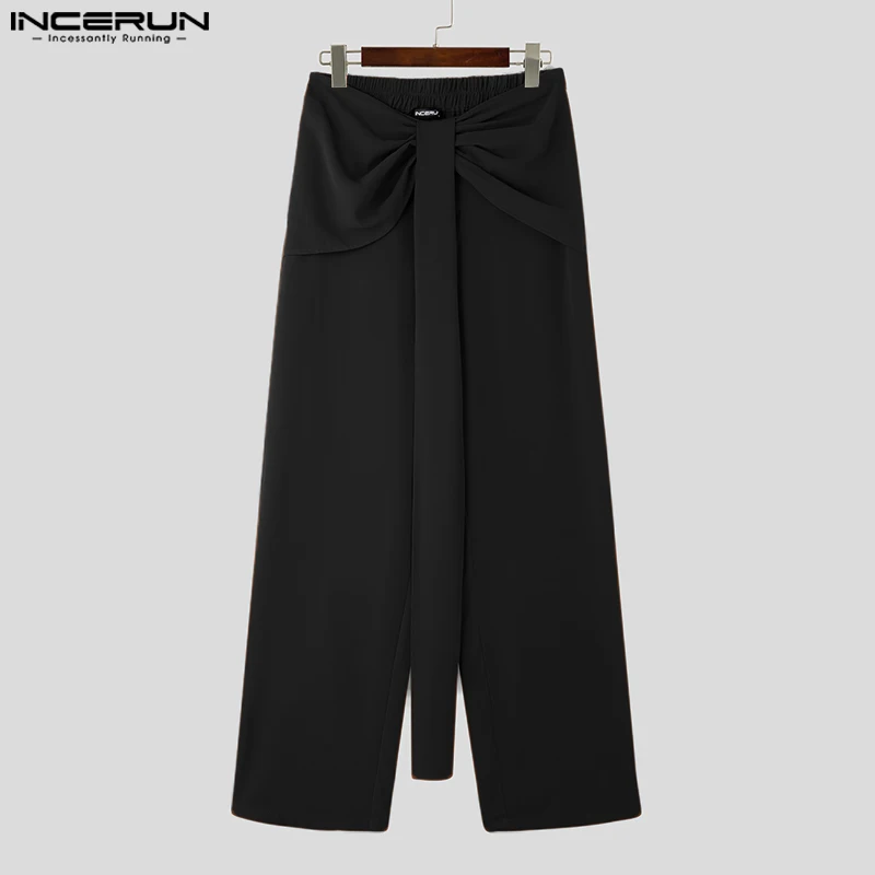 INCERUN 2024 American Style Pantalons Fashion Men\'s Twisted Pleated Trousers Casual Simple Male Solid All-match Long Pant S-5XL