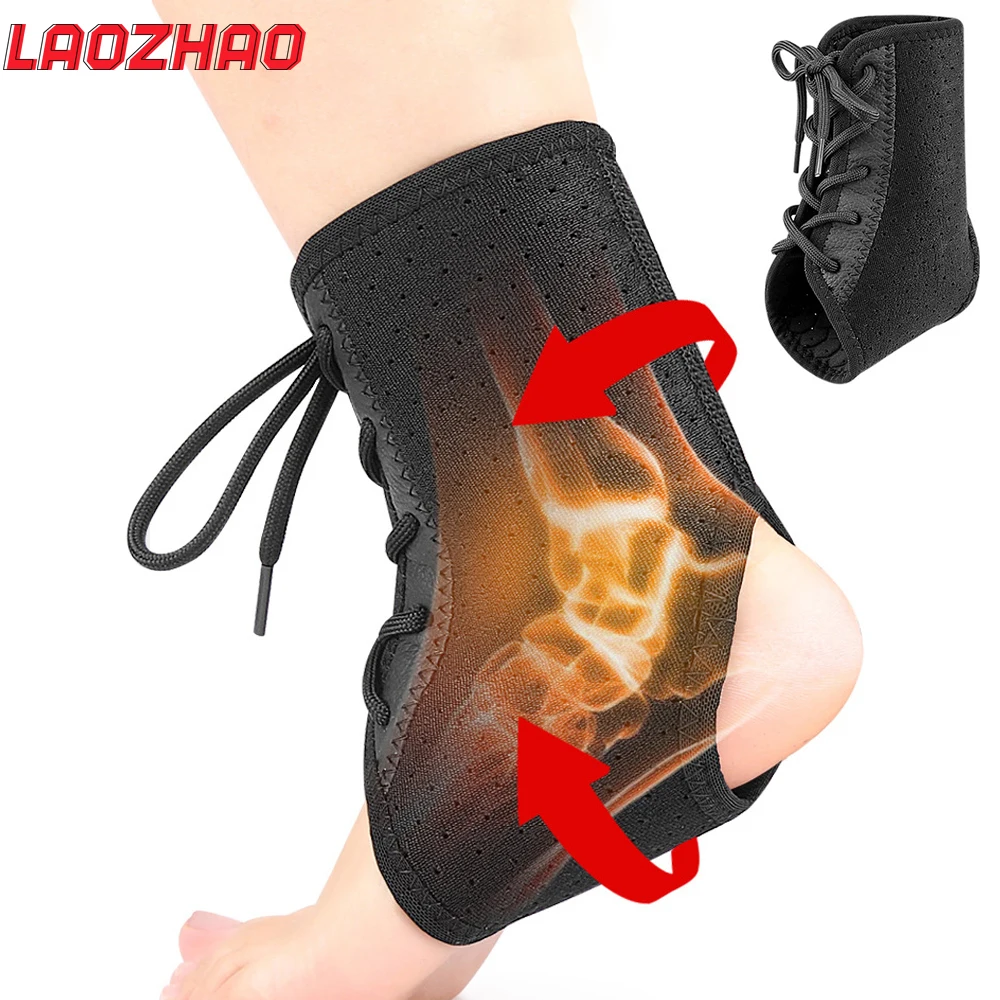 1PCS Professional Lace-Up Ankle Brace Support, Adjustable Compression Strap for Sports Sprain Arthritis Pain Relief & Recovery