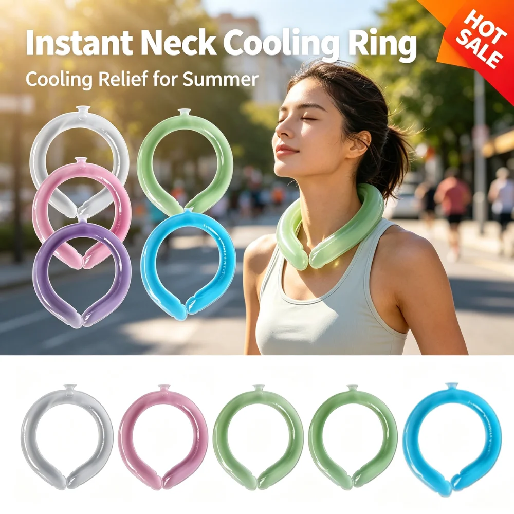 Summer Neck Cooling Ring 150g Reusable Physical Ice Collar Long Lasting Hands Free Comfort for Running Cycling Fishing