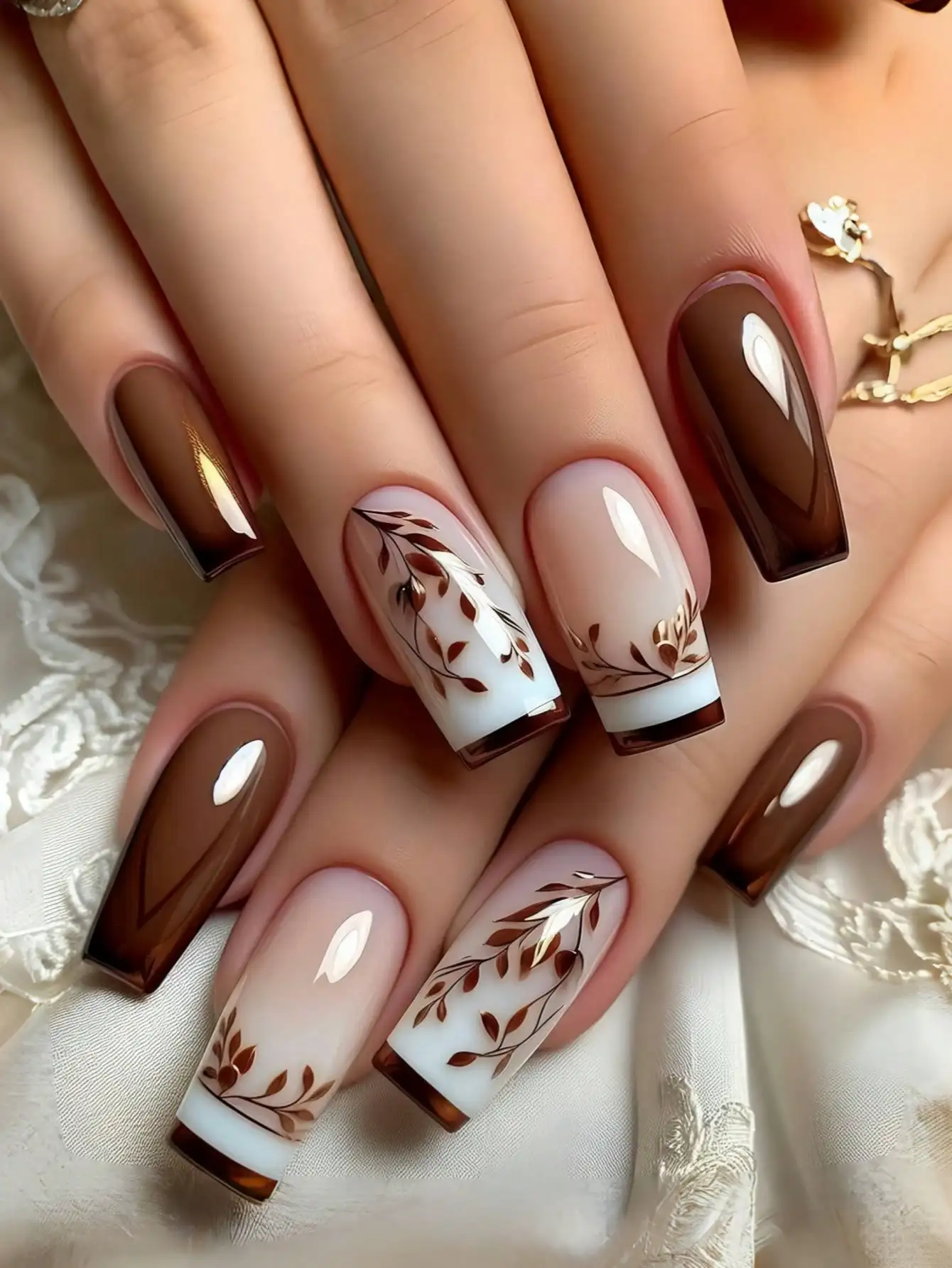 

French Tip Nails with Flower & Butterfly Pattern. Suitable for Festivals, Parties, Gatherings, Dates & Daily Wear. Perfect Gift for Ladies & Girls. Fall Nail Stickers, Press On Nails & Supplies.