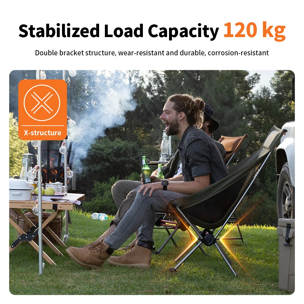 Naturehike Camping Moon Stoel Hoge Rug Ultralichte Klapstoel Draagbare 120Kg Belasting Reizen Schommelstoelen Outdoor Visstoel