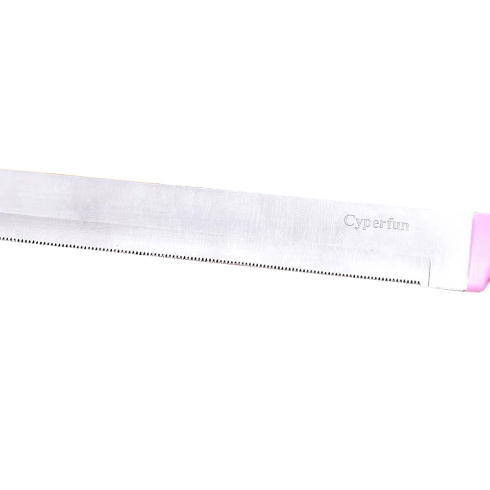 Cyperfun Pastry cutters,12Inch Stainless Steel Cake Knife Plastic Handle Baking Pastry Spatulas Serrated Bread Knife