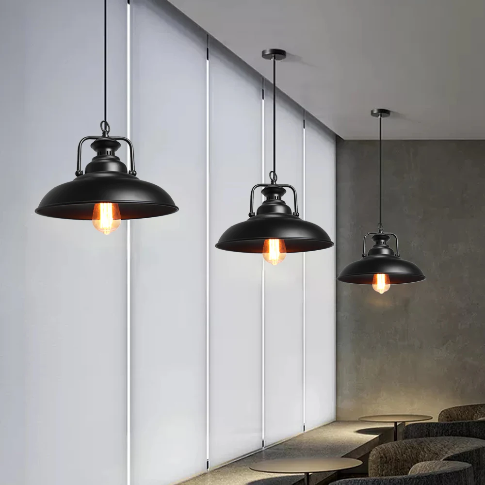 Vintage LED Iron Lampshade Retro Chandeliers Pendant Lights for Loft Kitchen Dining Bedroom Home Indoor Lighting Hanging Lamp
