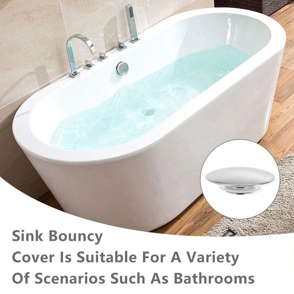 66mm Bathroom Basin Waste Pop-Up Sink Plug Cap Click Clack Push Button Bathroom Basin Sink Up Drain Stopper Drainer Cover