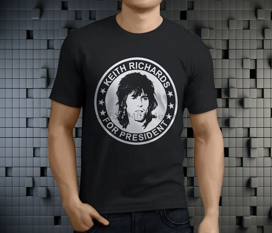 

Hot Popular Keitthh Richards For President Music Mens Black T-Shirt Size S-3XL(1)