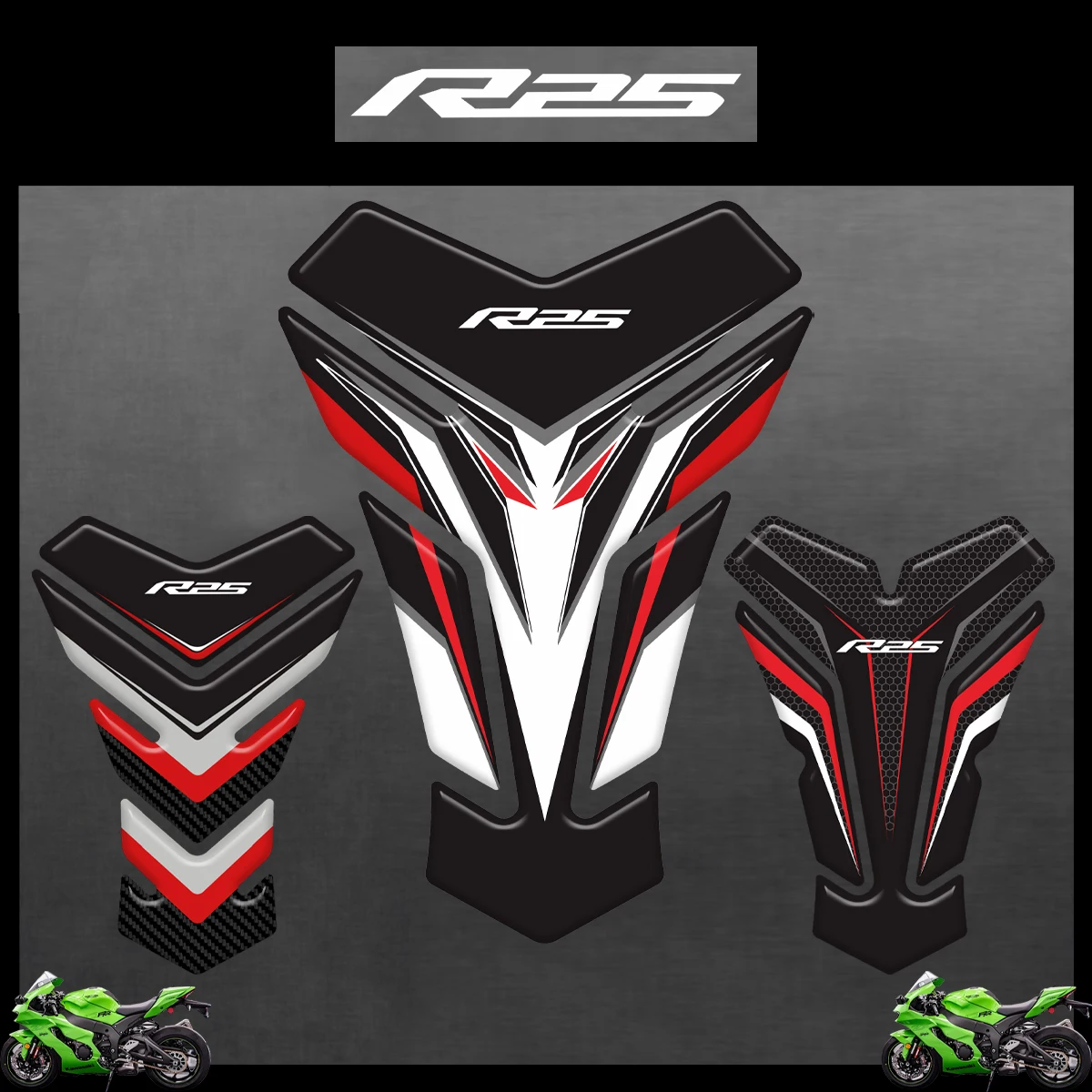 

3D Motorcycle Tank Pad Protector Stickers For Yamaha YZF-R25 R25 R 25 V3