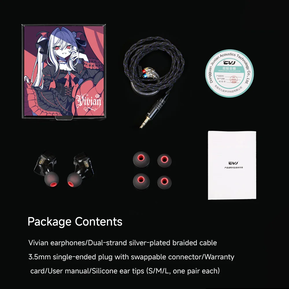 CVJ Vivian Fones de ouvido intra-auriculares 10mm Som magnético duplo 3 modos de ajuste Música Filmes Jogos Design ergonômico Ideal para atualização HiFi