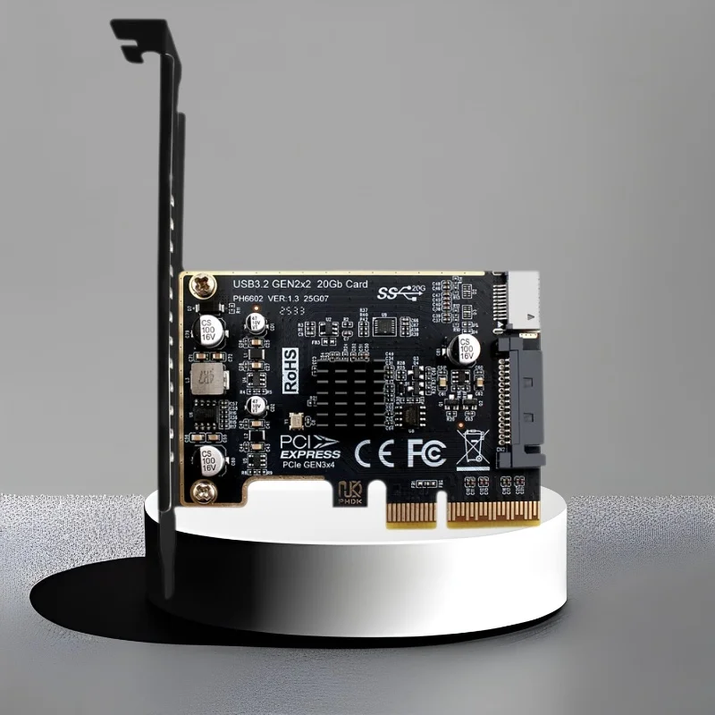 

NEW PCIE 4X to USB3.2 GEN2 20Gbps Type-E Expansion Card Riser Converter ASM3242 Chip Front Panel Type-C Interface for Desktop PC